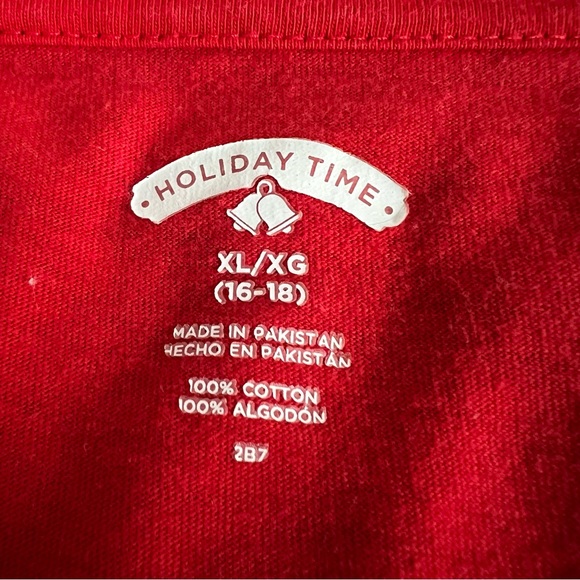 Holiday Time XL Red Short Sleeve Christmas Holiday T-Shirt Tee - Picture 9 of 11